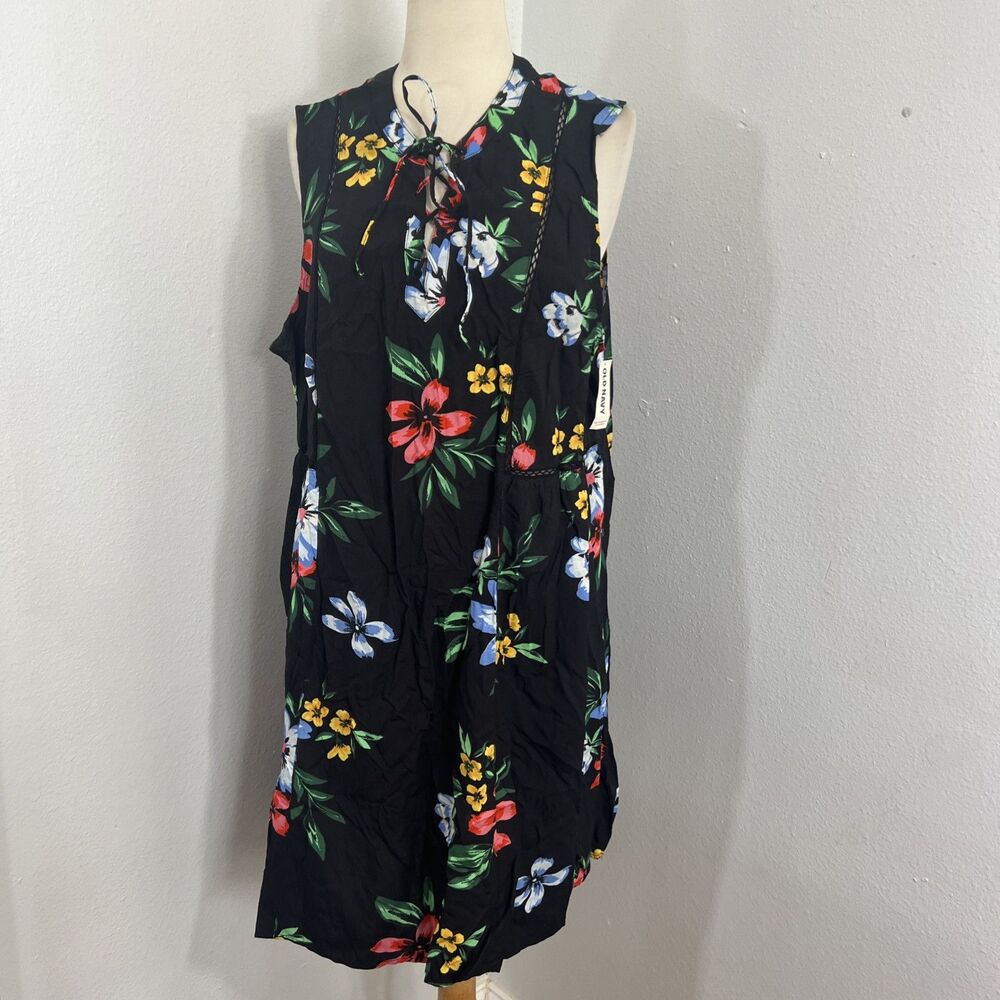 Old Navy Dress Womens Extra Large‎ Floral Empire Waist Lace Up Sleeveless